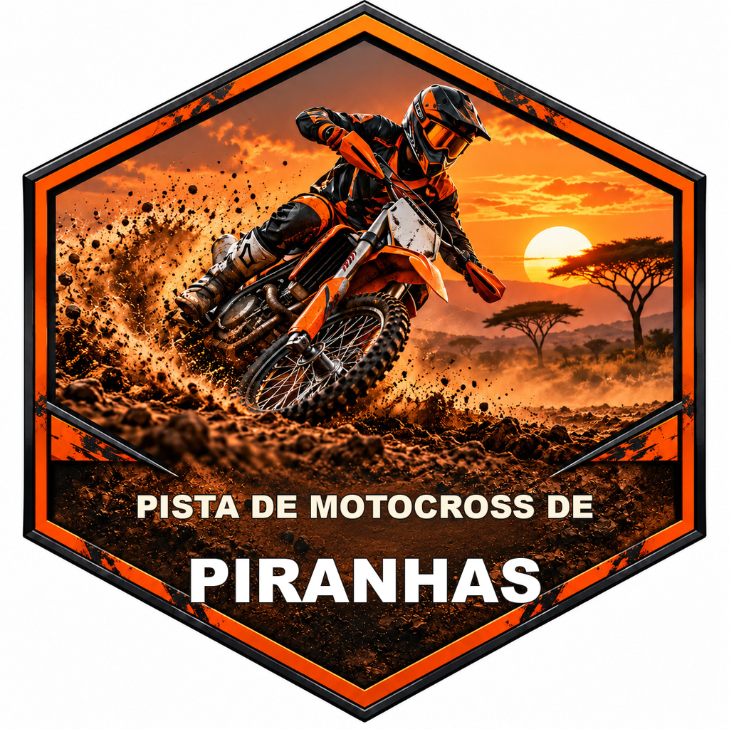 Logotipo de Pista de Motocross de Piranhas