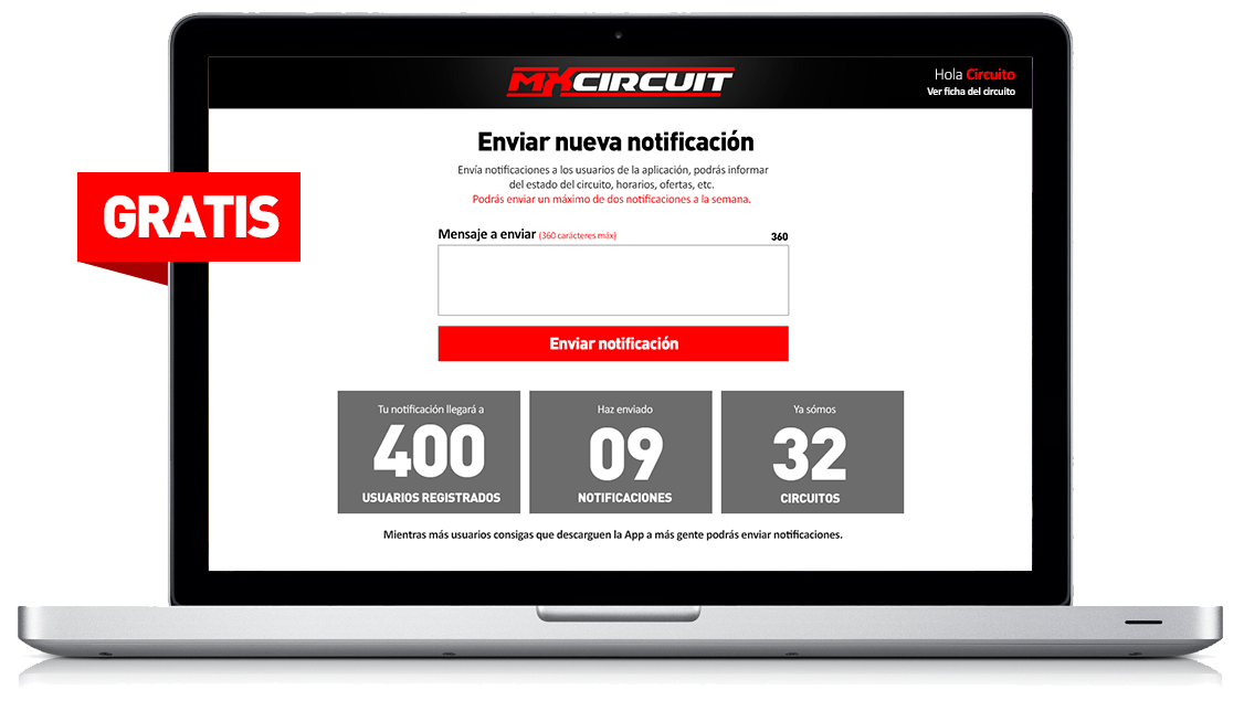 Panel de administración de un circuito en MXCircuit